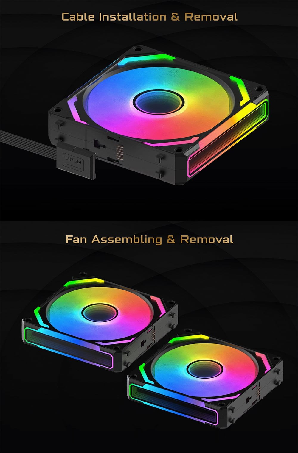 Quạt tản nhiệt PC Xigmatek Starlink Ultra | Kit 3 fan 120mm, ARGB, Đen