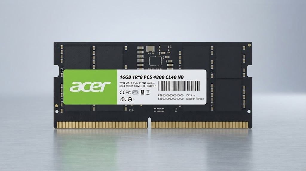 RAM Laptop Acer SD200 16GB DDR5 4800MHz SODIMM (BL.9BWWA.412) | CL40, 262 Pin, 1.1V