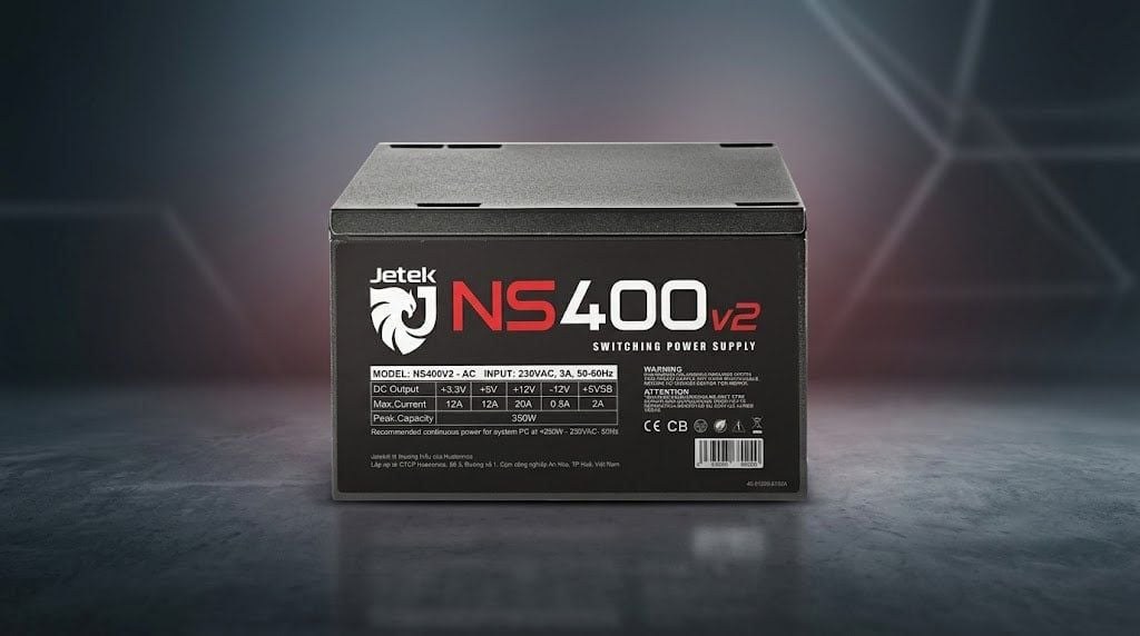 Nguồn máy tính Jetek NS400 V2 | 250W, ATX, Non Modular