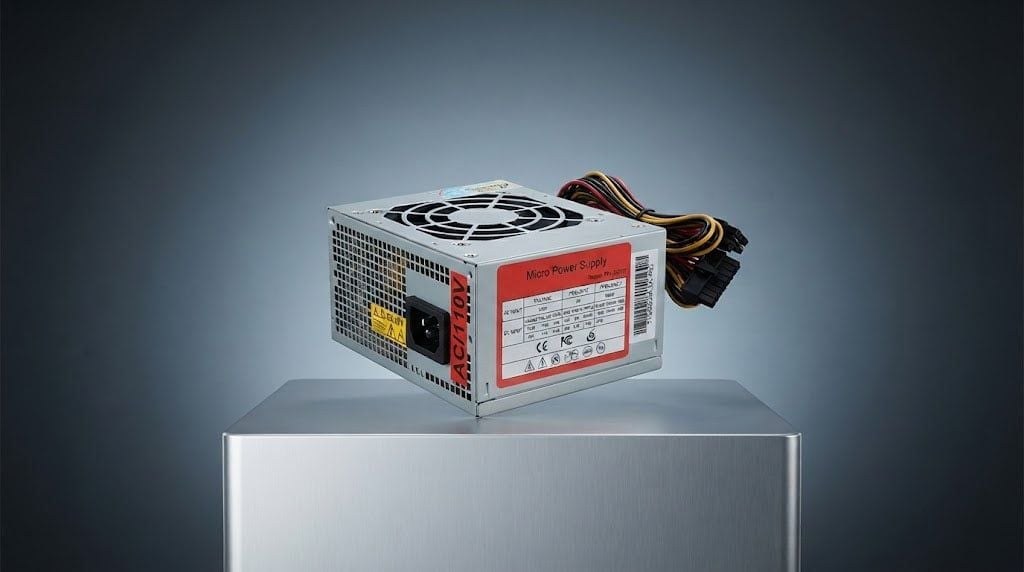 Nguồn máy tính Micro Mini J102 Slim 450W | Micro ATX, Fan 80mm, 20+4 Pin, CPU 4 Pin
