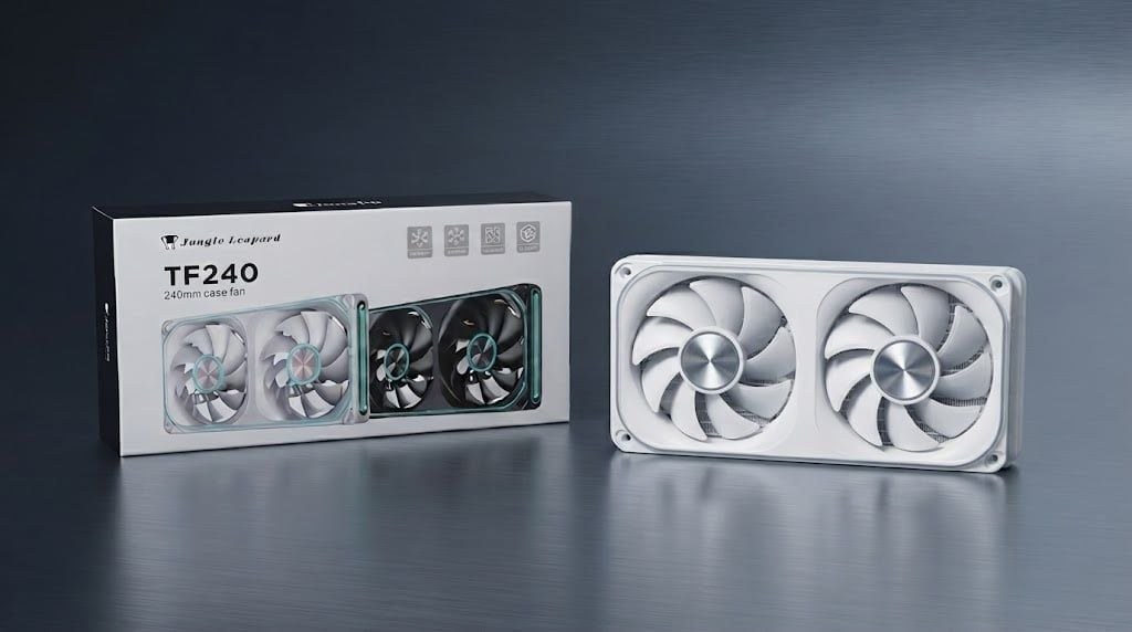 Quạt tản nhiệt PC Jungle Leopard TF240 ARGB (Sync Main) (Gió Ngược) | PWM, 800–1600 RPM, Trắng