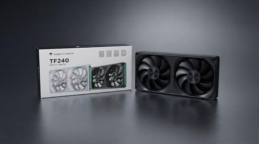 Quạt tản nhiệt PC Jungle Leopard TF240 ARGB (Sync Main) (Gió Thuận) | PWM, 800–1600 RPM, HDB, Đen