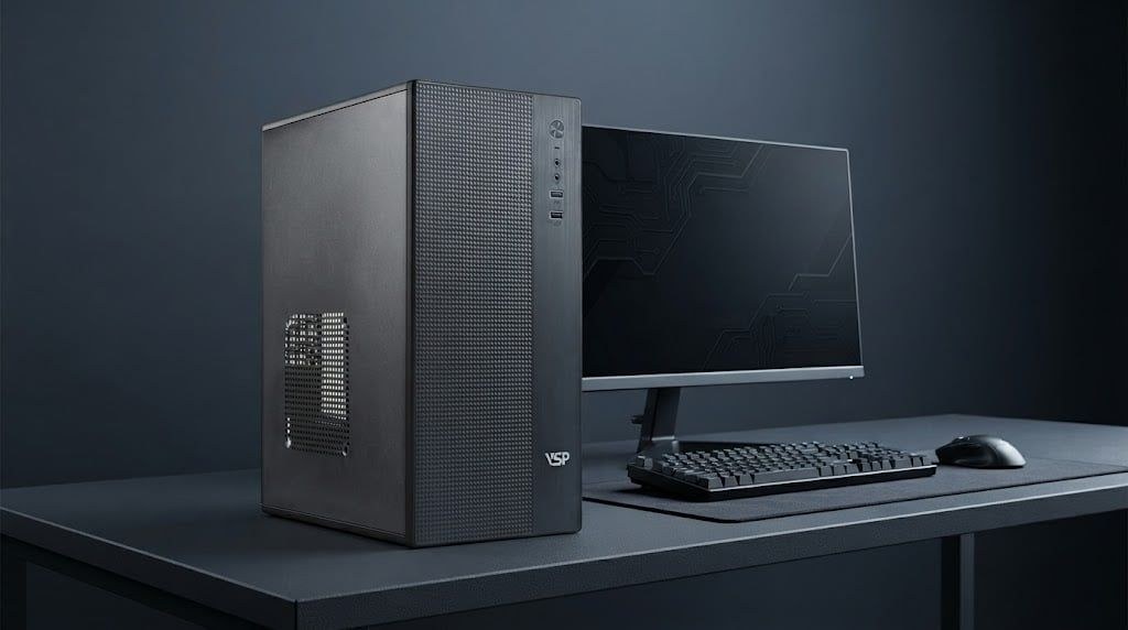 Thùng máy VSP V2820 | Micro ATX/Mini ITX, Mid Tower, Đen
