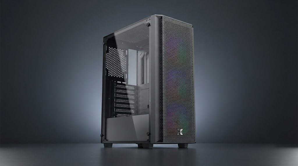 Thùng máy Xigmatek Bezon 3F (EN90649) F-ATX | Kèm sẵn 3 Fan, Đen