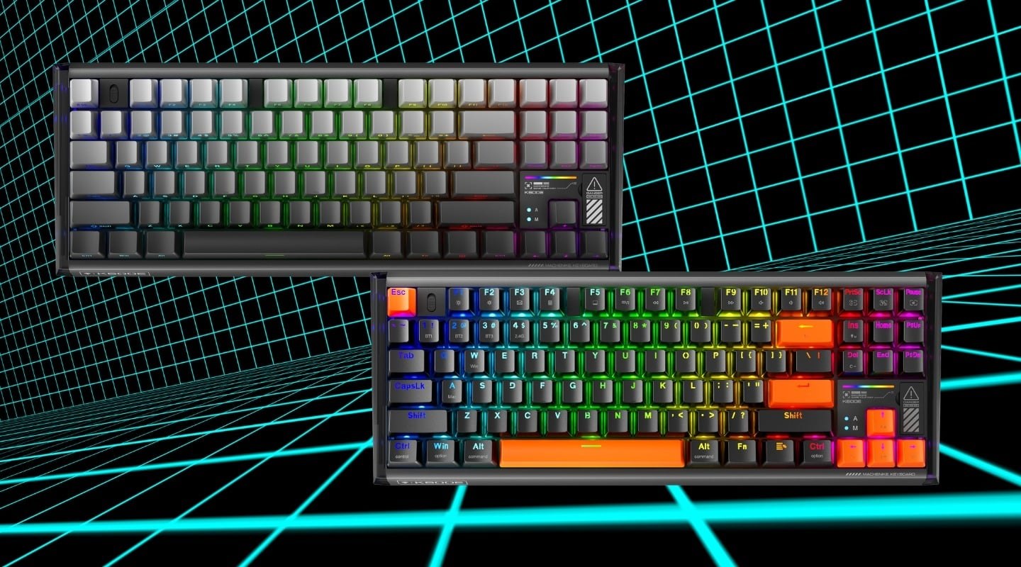 Bàn phím cơ gaming Machenike K600E B87W | 3 Mode, TKL, Linear Switch, RGB, PrintedGrey