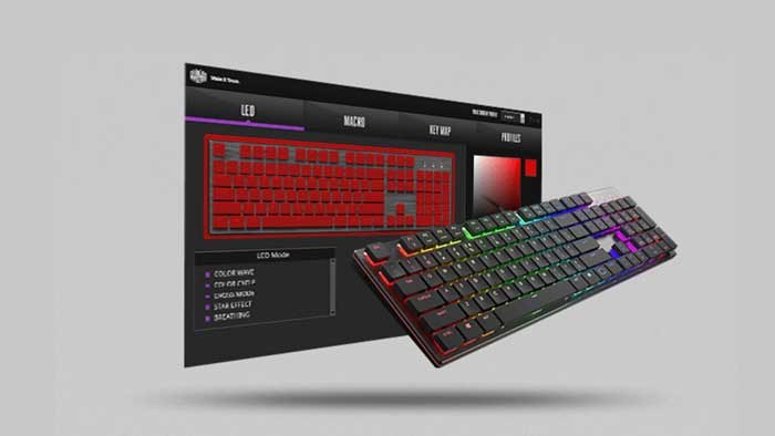 Bàn Phím Cơ Cooler Master SK622 Space Gray | Low Profile, Red Switch, RGB, TKL, Wireless