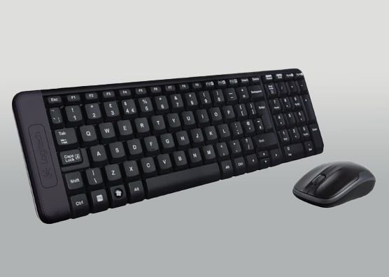 Combo bàn phím chuột không dây Logitech MK220 | 2.4GHz, màu đen