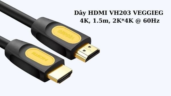 Cáp HDMI VegGieg V-H203 hỗ trợ độ phân giải đến 2K*4K @ 60Hz