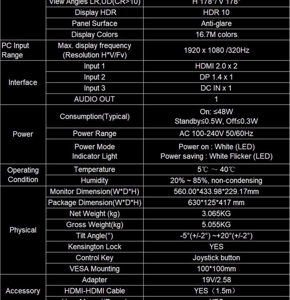 Màn hình Gaming HKC MG25H320 | 25 inch, FHD, 320Hz, Rapid IPS