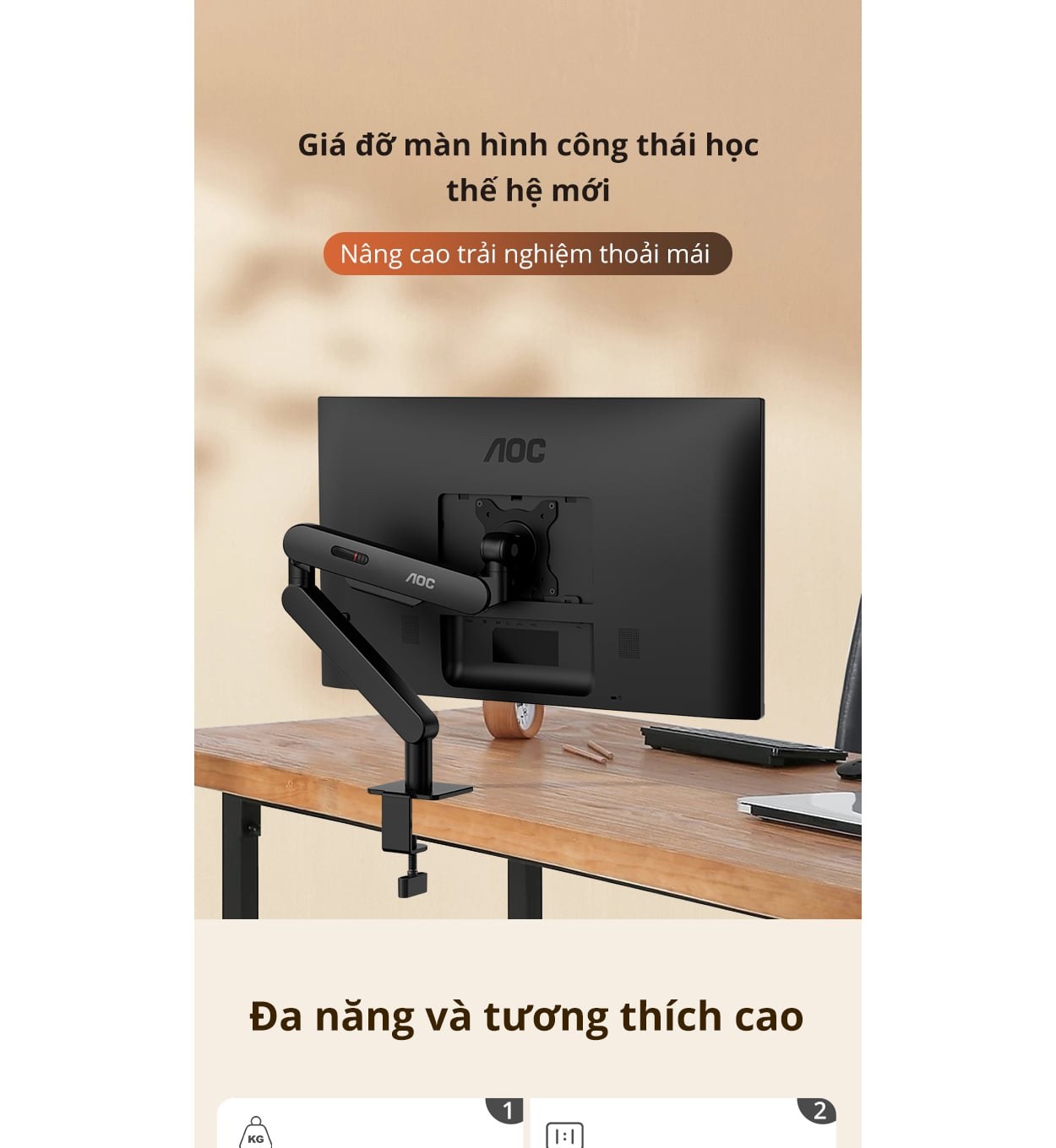 Giá treo màn hình AOC AM400B - Đen | 17 - 34 inch
