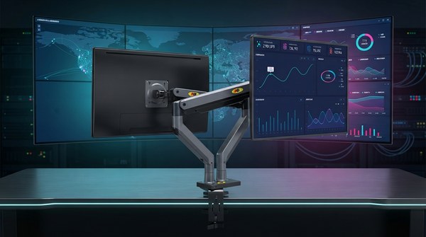 Giá treo màn hình đôi North Bayou G35 - Màu xám than mờ | 22 - 32 inch, Không USB
