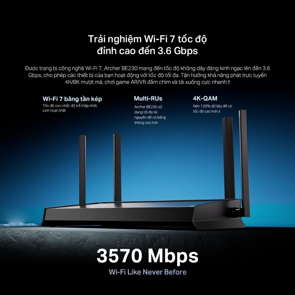 Router Wi-Fi 7 TP-Link Archer BE230