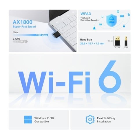 USB WiFi 6 TP-Link Archer TX20U Nano AX1800