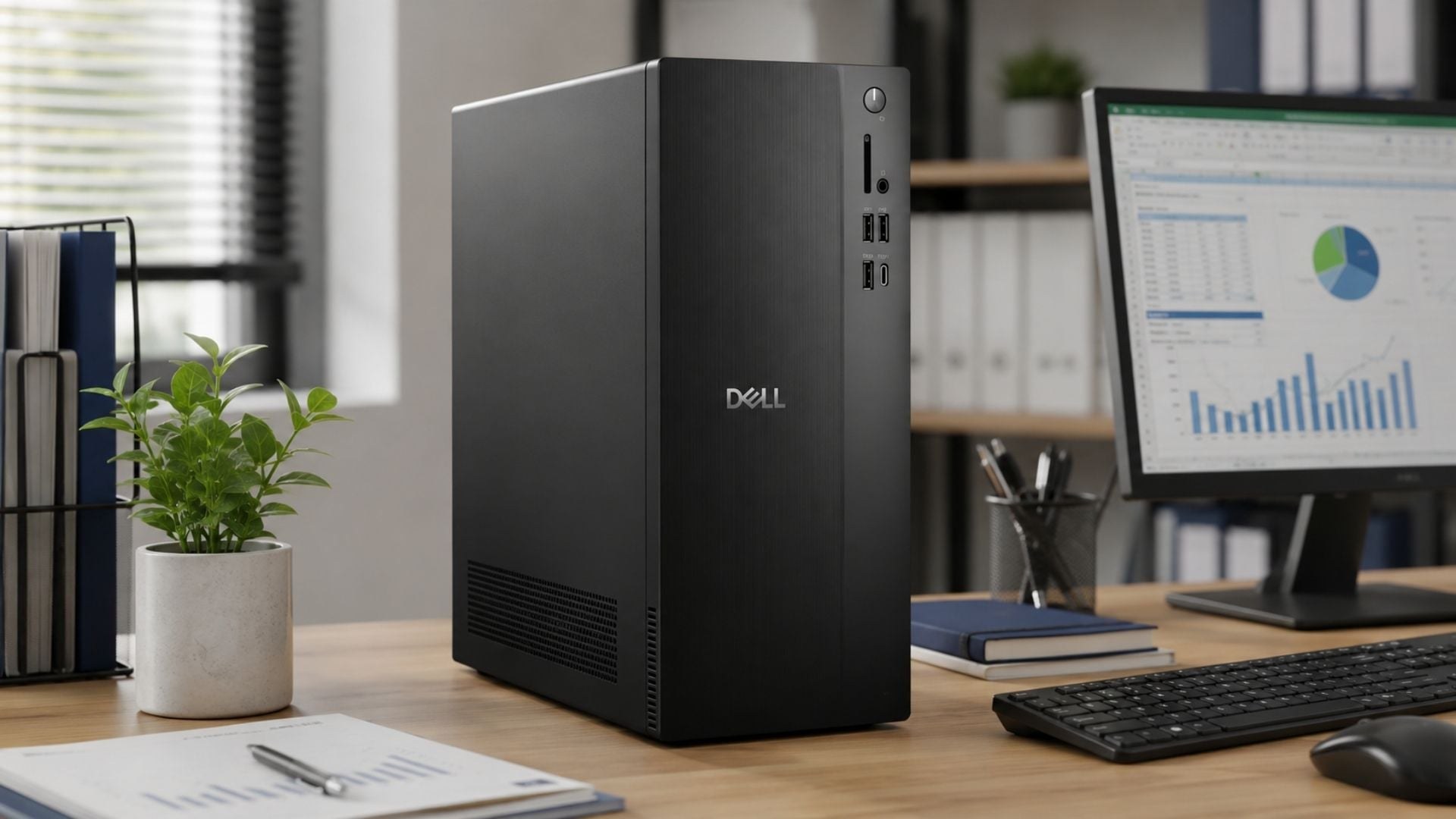 Kiểu dáng Tower của Dell ECT1250 TFPC81 tạo ra không gian bên trong thoáng hơn